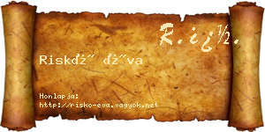Riskó Éva névjegykártya